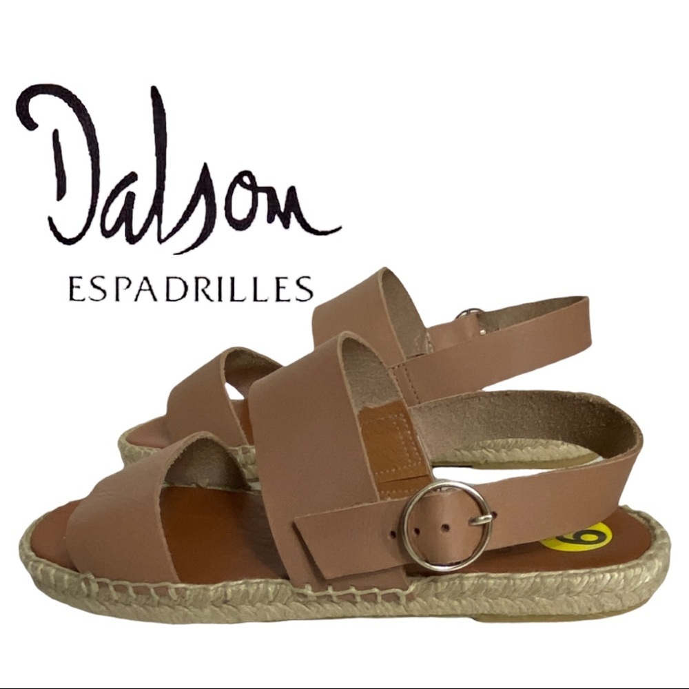 NWT Dalson Open Toe Leather Espadrilles